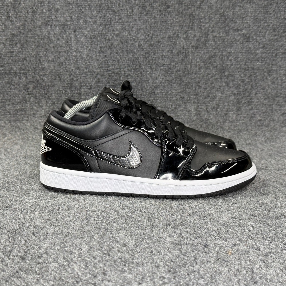 Jordan 1 Low SE All-Star 2021 Shoes Men's 9 Black Carbon Leather White Sneakers